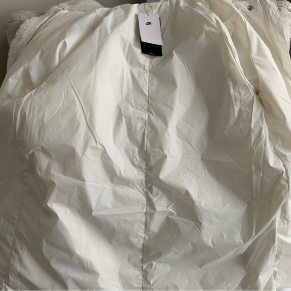 Nike Sportswear NWT White Icon Clash Long Sherpa Jacket Womens Size Large - Picture 12 of 14